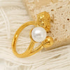 Wholesale Women's Geometric Imitation Pearl Inlaid Ring