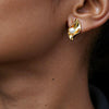 Wholesale Women's Geometric Imitation Pearl Stainless Steel Stud Earrings With Vacuum Real Gold Plating
