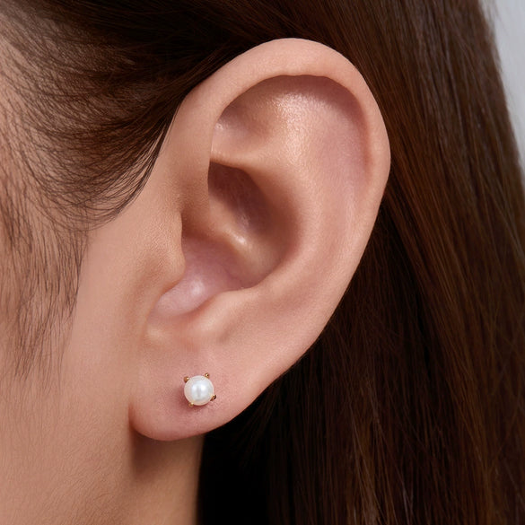 Wholesale Women's Geometric Inlaid Pearl 925 Sterling Silver Earrings