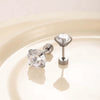 Wholesale Women's Geometric Inlaid Zircon Round Titanium Steel Ear Nails