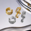 Wholesale Women's Geometric Inlaid Zircon Titanium Steel Earrings