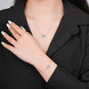 Wholesale Women's Geometric Inlay S925 Sterling Silver Planet Necklace With Moonstone Tassel
