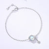 Wholesale Women's Geometric Inlay S925 Sterling Silver Planet Necklace With Moonstone Tassel