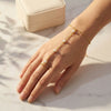 Wholesale Women's Geometric Iron Finger Chain Ring Jewelry With Electroplating In Modern Minimalist Style