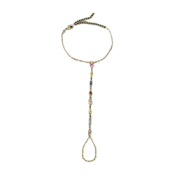 Wholesale Women's Geometric Iron Finger Chain Ring Jewelry With Electroplating In Modern Minimalist Style