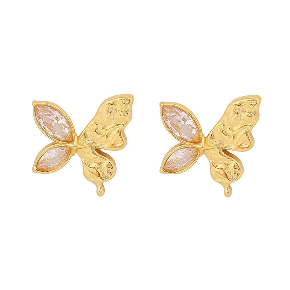 Wholesale Women's Geometric Irregular Butterfly Pendant Stainless Steel Necklace With Electroplating Treatment