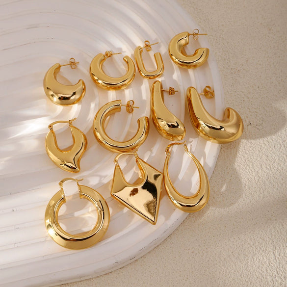 Wholesale Women's Geometric Irregular Copper Electroplated Fashion Commuter Earrings