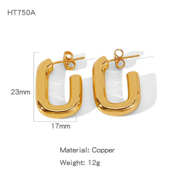 Wholesale Women's Geometric Irregular Copper Electroplated Fashion Commuter Earrings