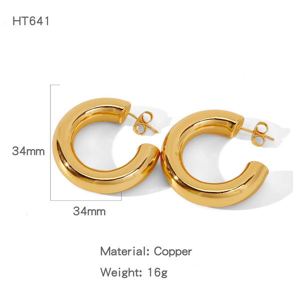Wholesale Women's Geometric Irregular Copper Electroplated Fashion Commuter Earrings