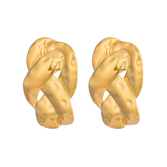 Wholesale Women's Geometric Irregular Earrings With Vacuum Real Gold Plating In Pvd Furnace