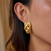 Wholesale Women's Geometric Irregular Earrings With Vacuum Real Gold Plating In Pvd Furnace