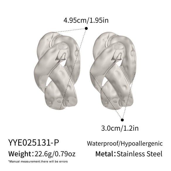 Wholesale Women's Geometric Irregular Earrings With Vacuum Real Gold Plating In Pvd Furnace