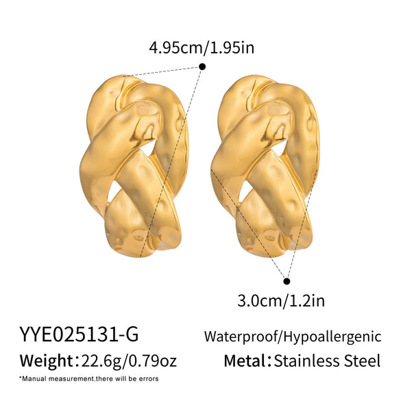 Wholesale Women's Geometric Irregular Earrings With Vacuum Real Gold Plating In Pvd Furnace