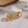 Wholesale Women's Geometric Irregular Line Hoop Ear Clips Stainless Steel Real Gold Plated Accessories