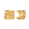 Wholesale Women's Geometric Irregular Line Hoop Ear Clips Stainless Steel Real Gold Plated Accessories