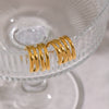 Wholesale Women's Geometric Irregular Line Hoop Ear Clips Stainless Steel Real Gold Plated Accessories