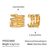 Wholesale Women's Geometric Irregular Line Hoop Ear Clips Stainless Steel Real Gold Plated Accessories