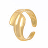 Wholesale Women's Geometric Irregular Liquid Opening Stainless Steel Ring With Electroplating Design