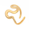 Wholesale Women's Geometric Irregular Liquid Opening Stainless Steel Ring With Electroplating Design
