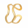 Wholesale Women's Geometric Irregular Liquid Opening Stainless Steel Ring With Electroplating Design