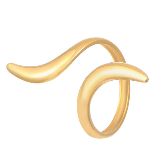 Wholesale Women's Geometric Irregular Liquid Opening Stainless Steel Ring With Electroplating Design