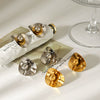 Wholesale Women's Geometric Irregular Oval Stainless Steel Electroplated Earrings
