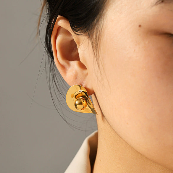 Wholesale Women's Geometric Irregular Oval Stainless Steel Electroplated Earrings