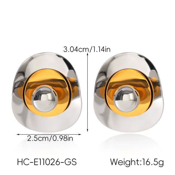 Wholesale Women's Geometric Irregular Oval Stainless Steel Electroplated Earrings
