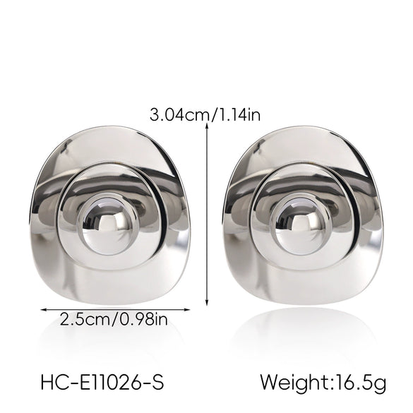 Wholesale Women's Geometric Irregular Oval Stainless Steel Electroplated Earrings