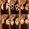 Wholesale Women's Geometric Irregular Pleated Zinc Alloy Earrings With Electroplating Treatment