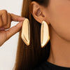 Wholesale Women's Geometric Irregular Pleated Zinc Alloy Earrings With Electroplating Treatment