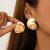 Wholesale Women's Geometric Irregular Pleated Zinc Alloy Earrings With Electroplating Treatment