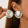 Wholesale Women's Geometric Irregular Pleated Zinc Alloy Earrings With Electroplating Treatment