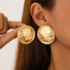 Wholesale Women's Geometric Irregular Pleated Zinc Alloy Earrings With Electroplating Treatment