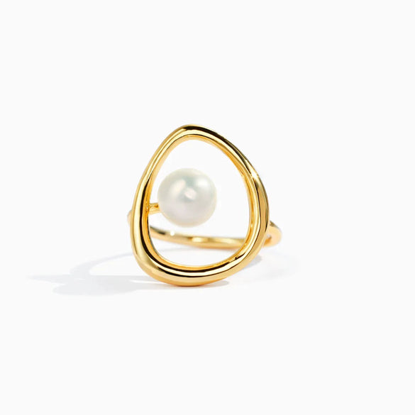 Wholesale Women's Geometric Irregular Shape Ring Made Of 925 Sterling Silver With Electroplating