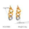Wholesale Women's Geometric Irregular Stainless Steel Earrings With Diamonds Pvd Furnace Vacuum Real Gold Plated