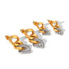 Wholesale Women's Geometric Irregular Stainless Steel Earrings With Diamonds Pvd Furnace Vacuum Real Gold Plated