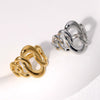 Wholesale Women's Geometric Irregular Titanium Steel Ring With Electroplating Treatment Non Fading And Niche Style