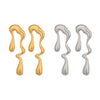 Wholesale Women's Geometric Irregular Water Drop Titanium Steel Earrings With Vacuum Real Gold Plating In Pvd Furnace