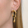 Wholesale Women's Geometric Irregular Water Drop Titanium Steel Earrings With Vacuum Real Gold Plating In Pvd Furnace