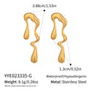 Wholesale Women's Geometric Irregular Water Drop Titanium Steel Earrings With Vacuum Real Gold Plating In Pvd Furnace