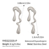 Wholesale Women's Geometric Irregular Water Drop Titanium Steel Earrings With Vacuum Real Gold Plating In Pvd Furnace