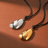 Wholesale Women's Geometric Irregularshaped Gold Plated Stainless Steel And Titanium Steel Pendant Leather Cord Necklace