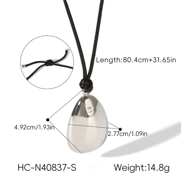 Wholesale Women's Geometric Irregularshaped Gold Plated Stainless Steel And Titanium Steel Pendant Leather Cord Necklace