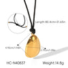 Wholesale Women's Geometric Irregularshaped Gold Plated Stainless Steel And Titanium Steel Pendant Leather Cord Necklace
