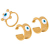 Wholesale Women's Geometric Jewelry Set With Eye Design In Titanium Steel Electroplated
