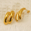Wholesale Women's Geometric 18K Gold Electroplated Stainless Steel Earrings