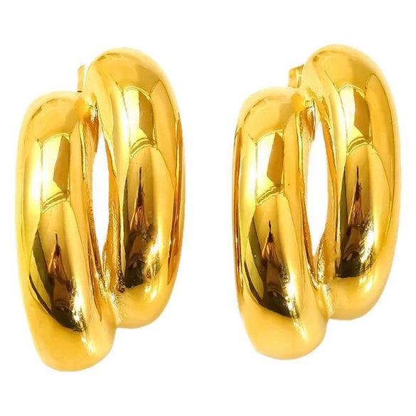 Wholesale Women's Geometric 18K Gold Electroplated Stainless Steel Earrings