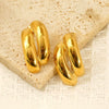 Wholesale Women's Geometric 18K Gold Electroplated Stainless Steel Earrings