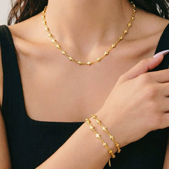 Wholesale Women's Geometric 18K Gold Plated Titanium Steel Clavicle Chain Highend Niche Jewelry